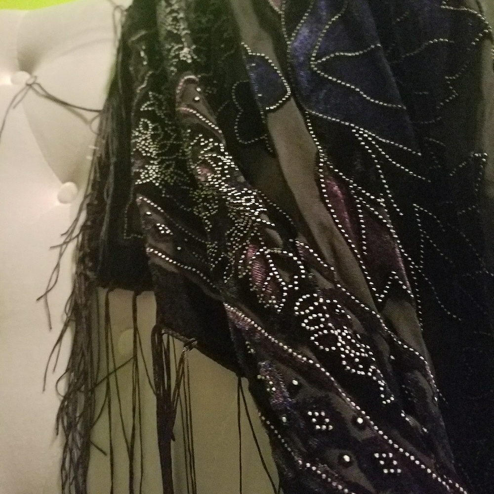 Beaded Fringe Scarf